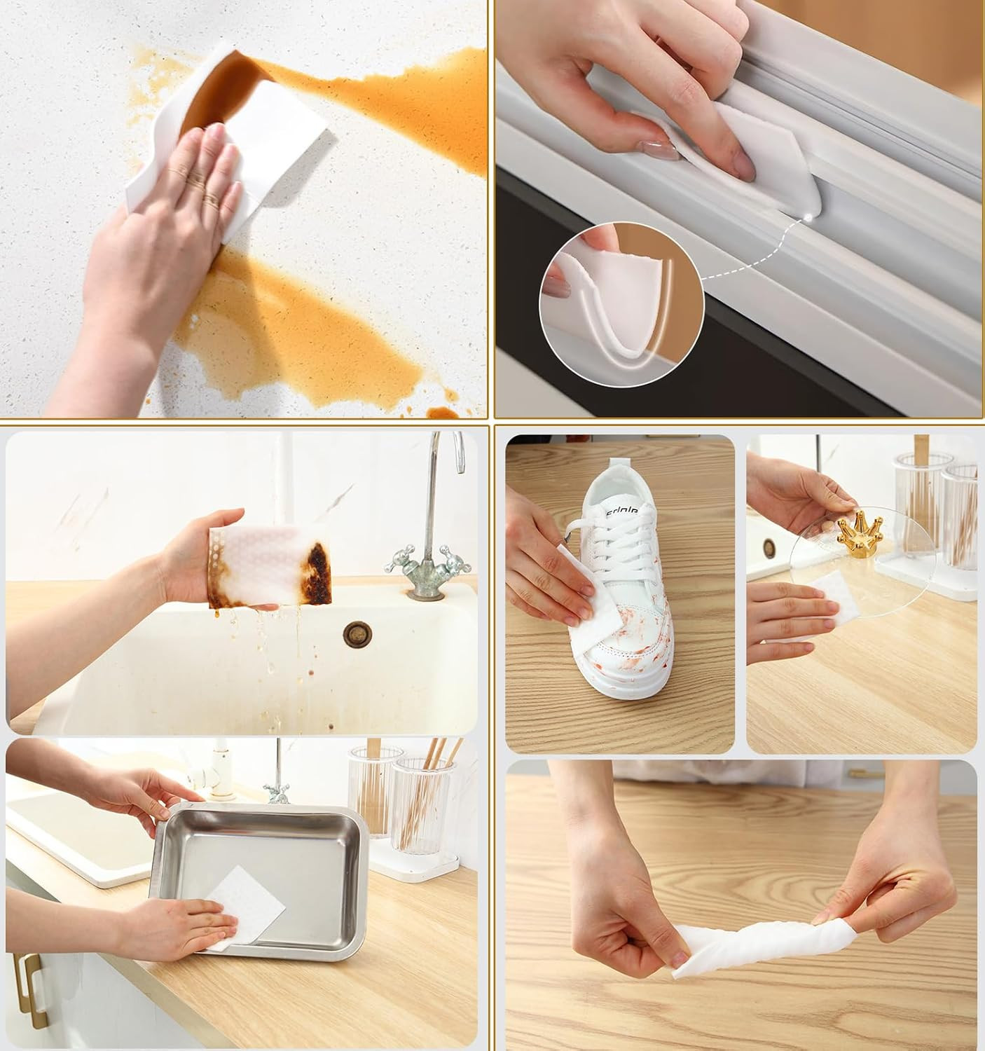 Magic Sponge Eraser Sheets, 52Pcs All-Purpose White Melamine Sponge Convex Point
