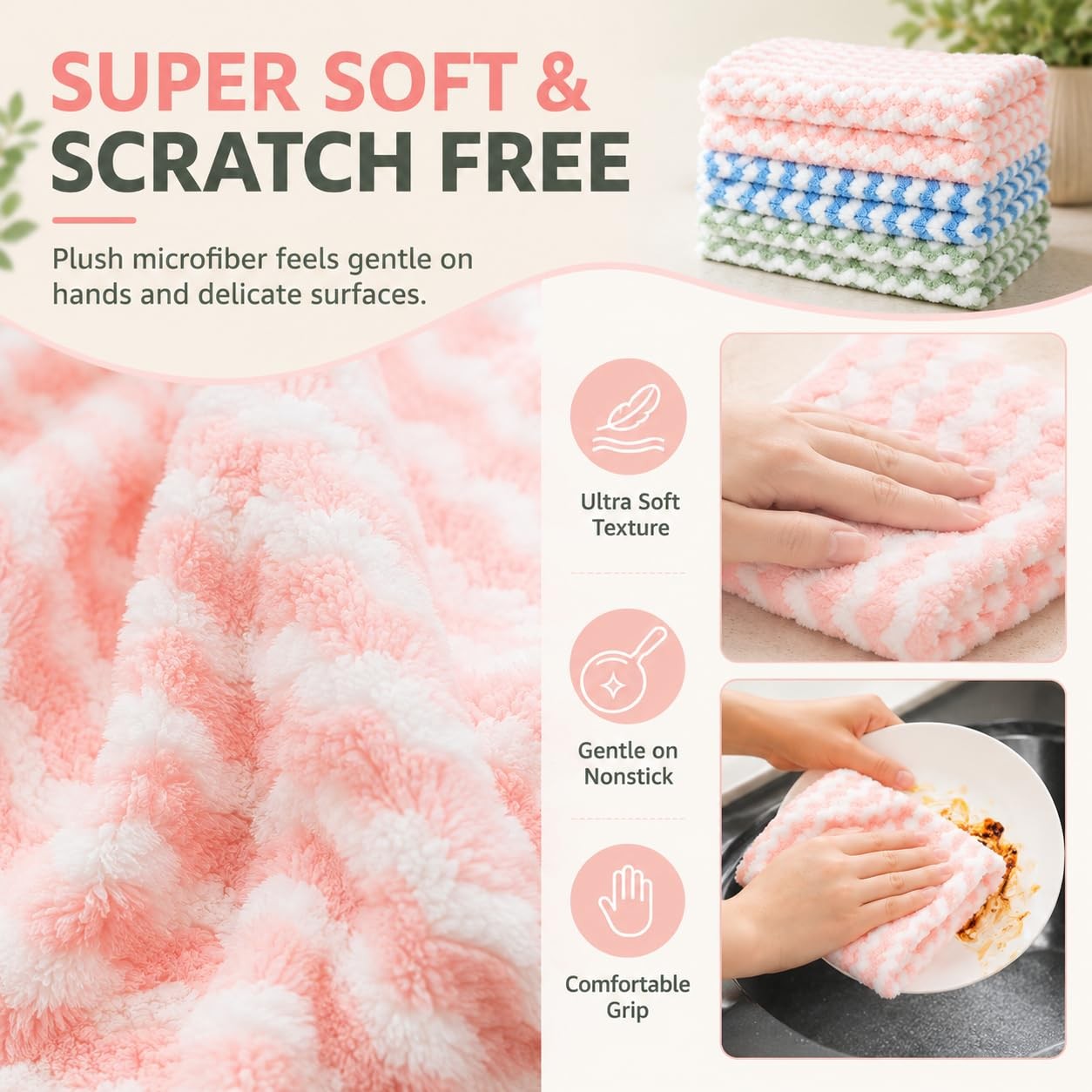 NEOWEMING 10PACK Kitchen Cleaning Cloths, 10 x 10 Inch – 10PCS, Mixcolor