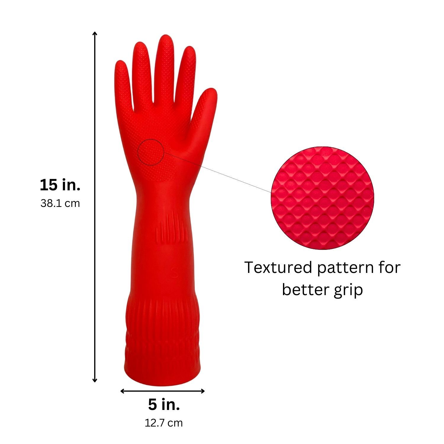 Heavy duty Reusable Long Rubber Dishwashing & Cleaning Gloves 3 or 6 Pairs