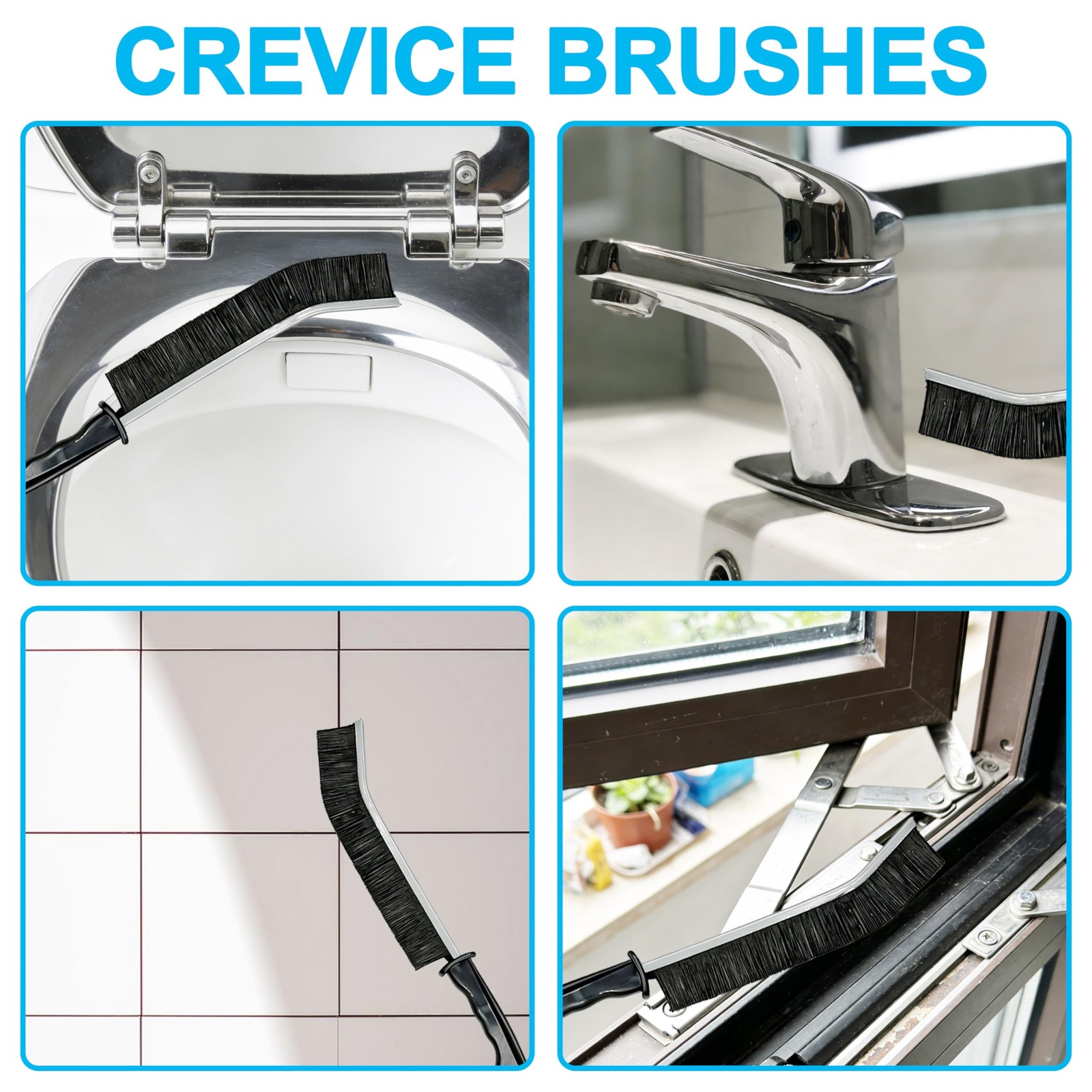 14Pcs Crevice Cleaning Brush Set, Hard Bristle Scrub Brushes Tools, V Shape Grou