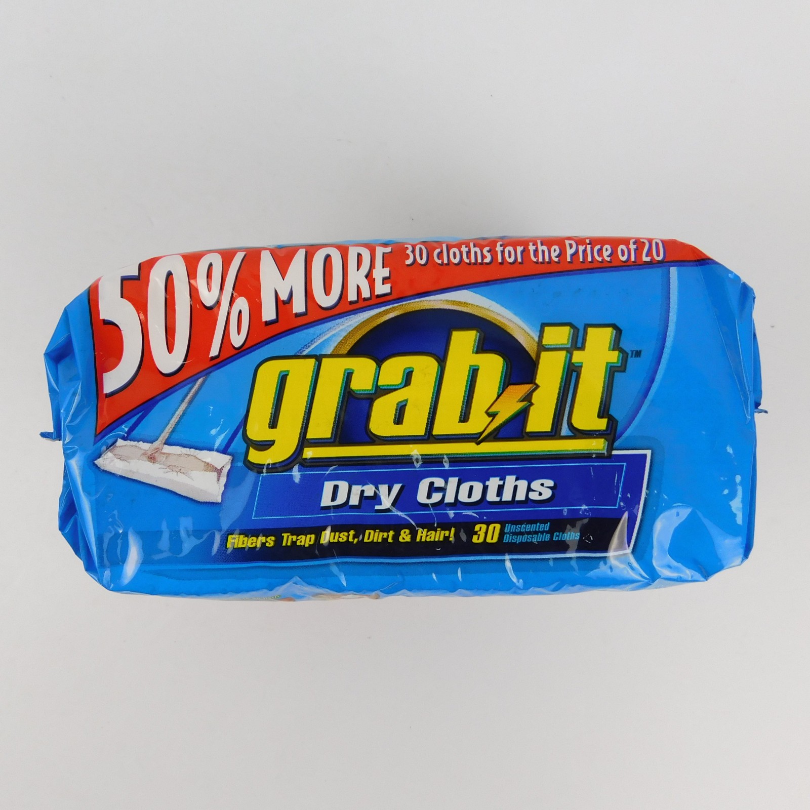 3 Pks. Johnson GRAB IT Dry Disposable 30 Unscented Dusting Cloths fits Swiffer
