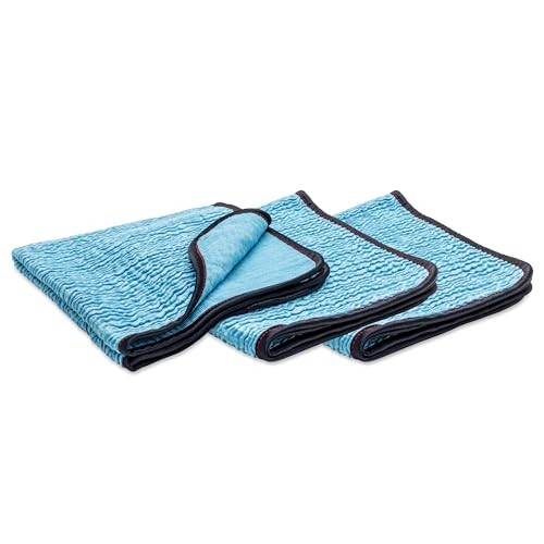 PFM Crinkle Glass Towels for Car Detailing, Streak-Free Cleaning for Windows,