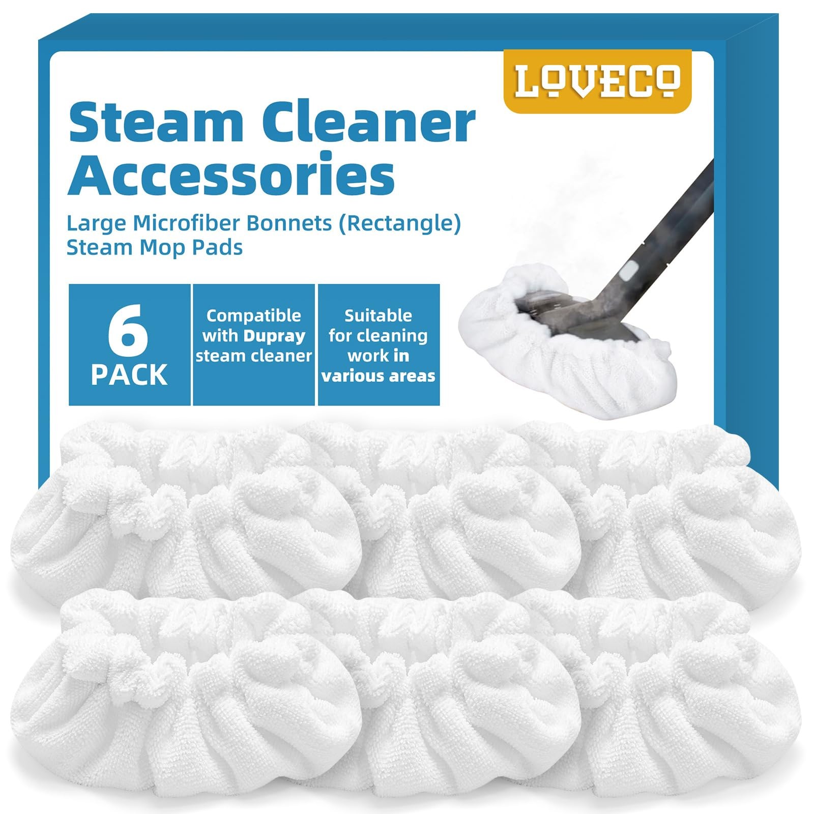Steam Mop Pads 10.5×4.5″ Rectangle Compatible with Dupray – Reusable Washable