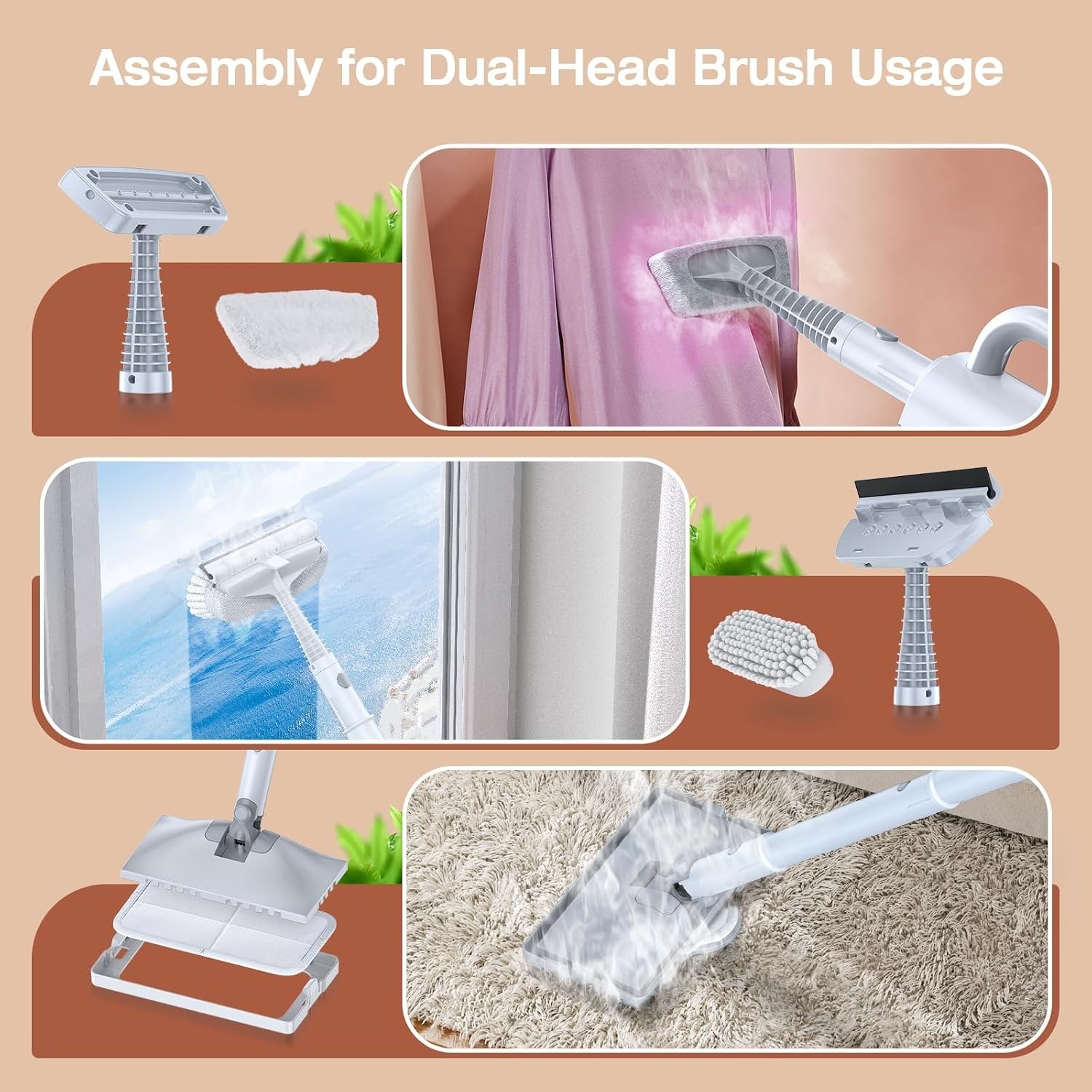 Effortless 10-in-1 Steam Mop with Detachable Handheld Cleaner for All Surfaces