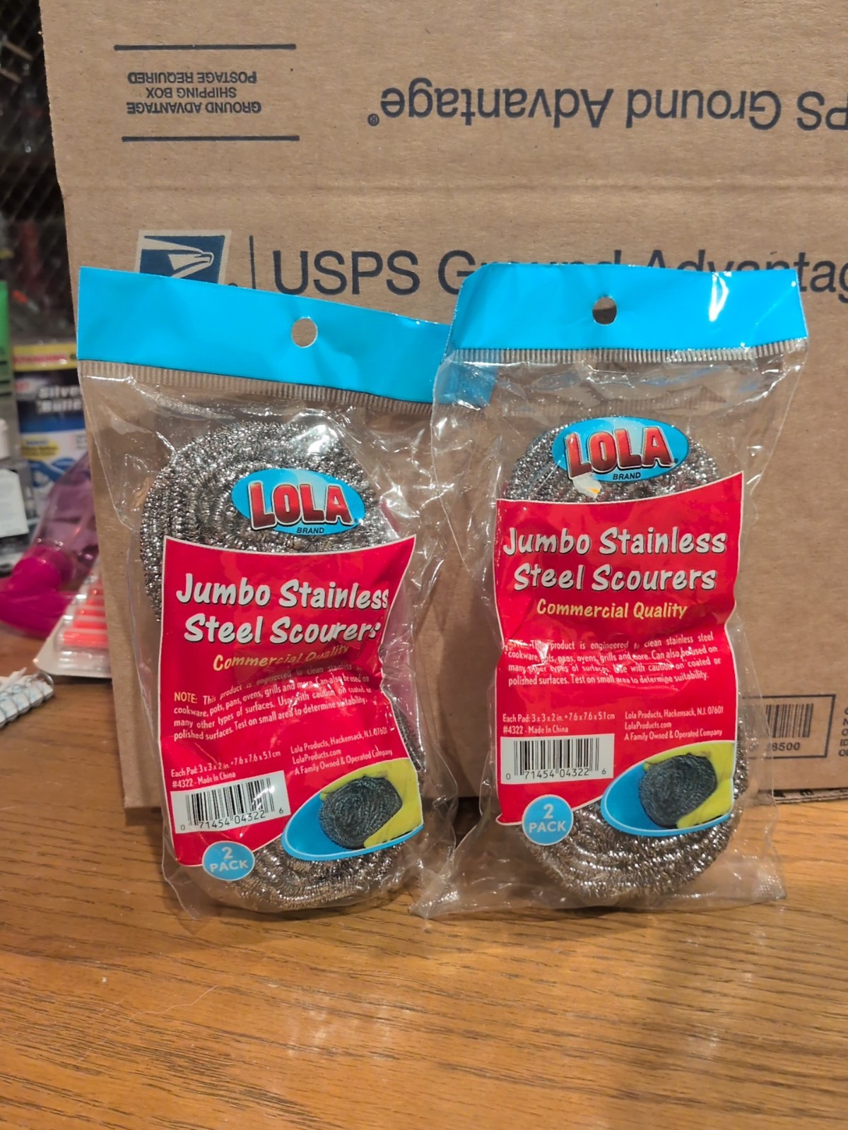 Jumbo Stainless Steel Scourers By Lola 2*2packs