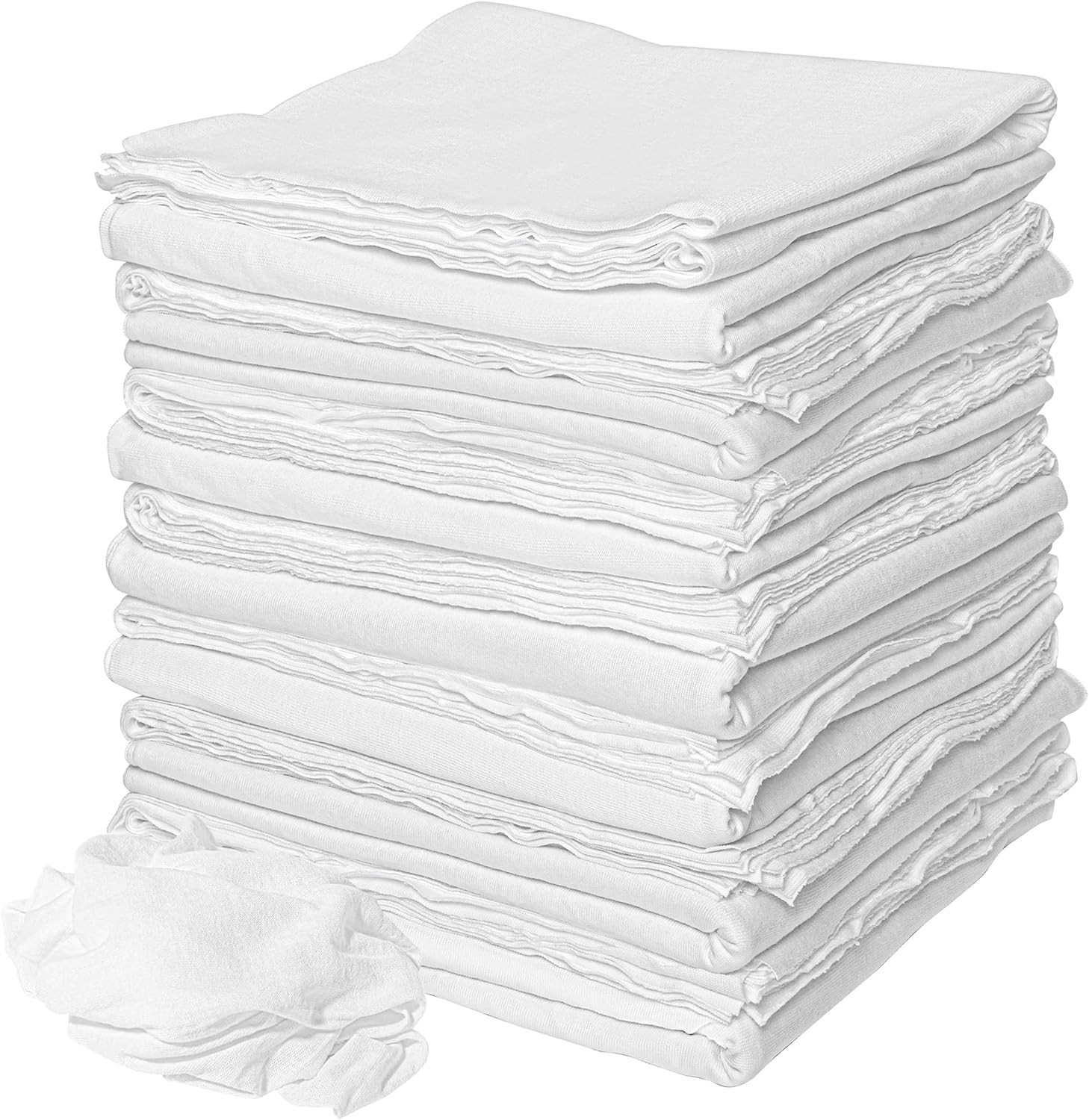 Lint Free Cloth – 100% Cotton Cleaning Rags Exact Cut Premium White