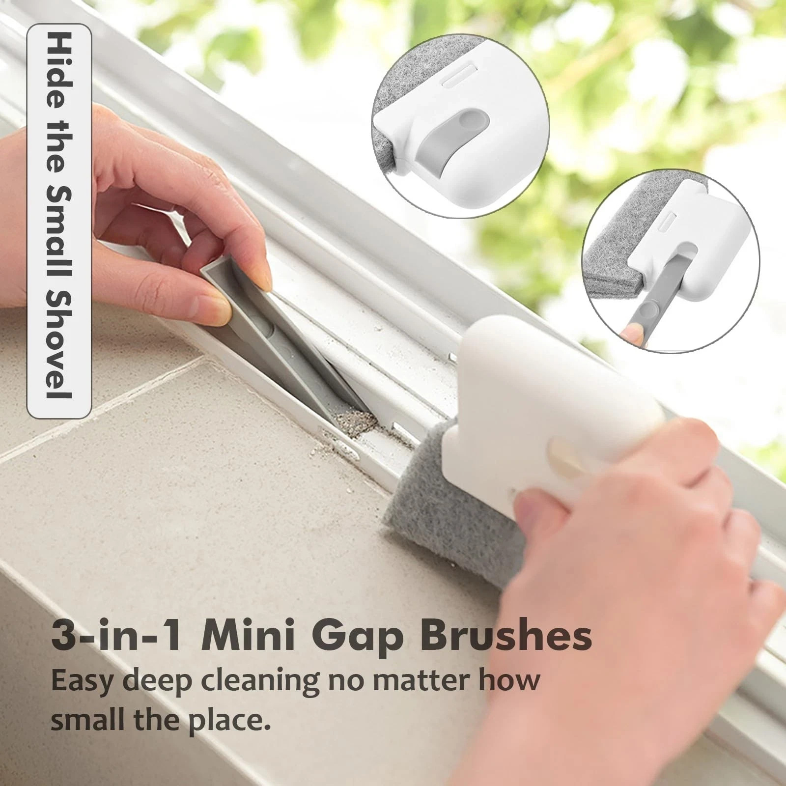 2 Pack Window Cleaning Brush, Multifucation Groove Cleaning Brush for Households