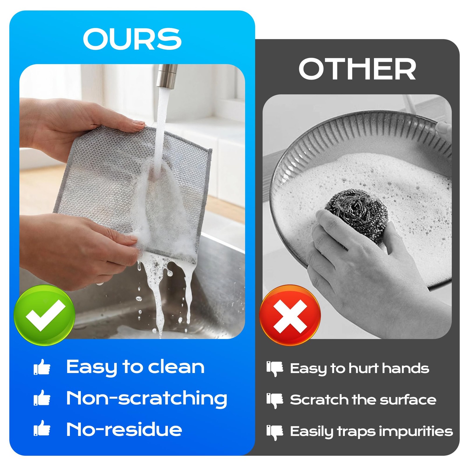 Solara Lux Scrub Cloths,Dual Action Scrubber Pads with Soft Cotton Cloth Back…