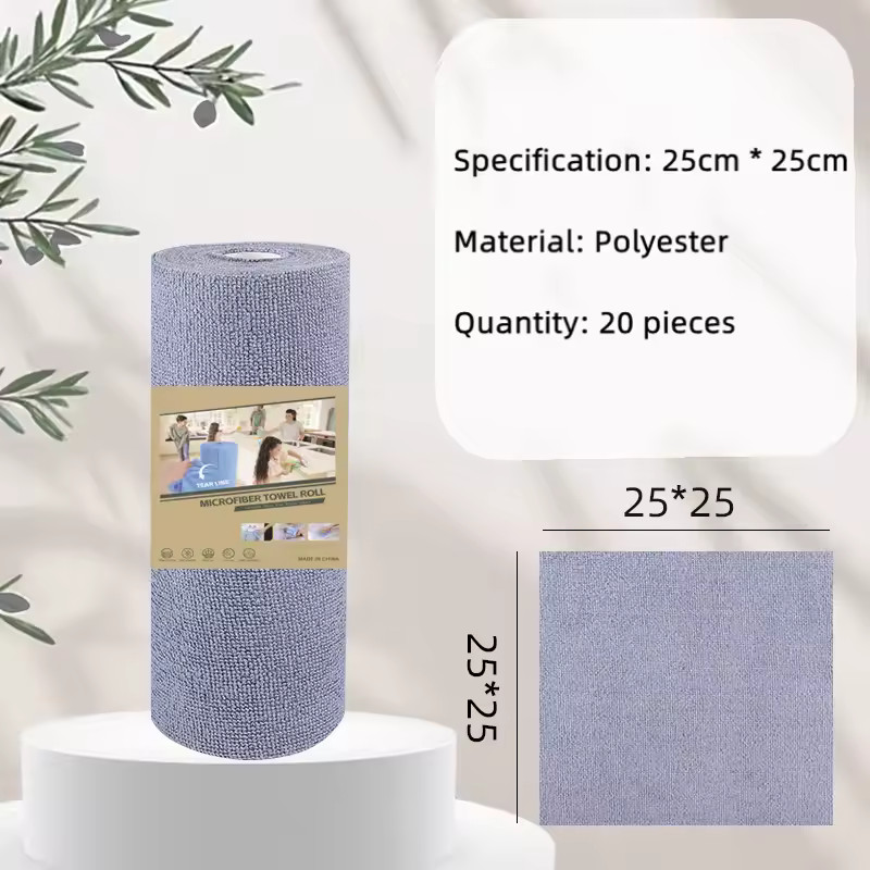 20-Sheet Reusable Microfiber Cleaning Roll – Paper Towel Replacement
