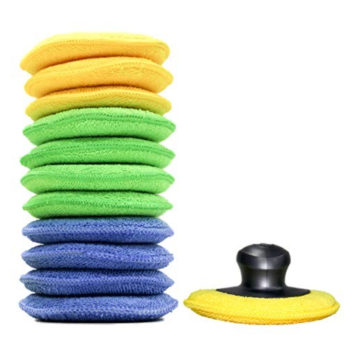 Microfiber Detailing Wax 12 Pack, 13 cm Multi-blue,green,yellow-microfiber