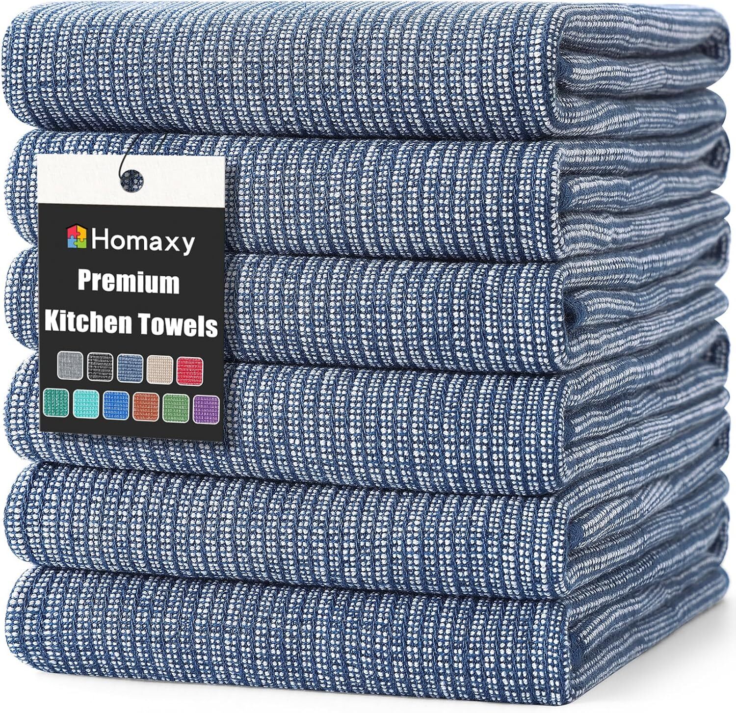 6 Toallas Paños De Limpieza 18×28 Cotton Para Cocina Lavar Plato Absorbente NEW