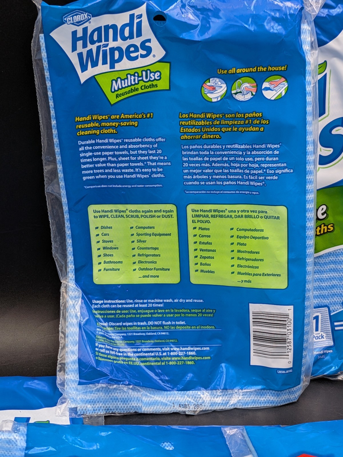6 packs Clorox Handi Wipes Multi-Use handy Reusable Cloths, 6 Count = 36 Total
