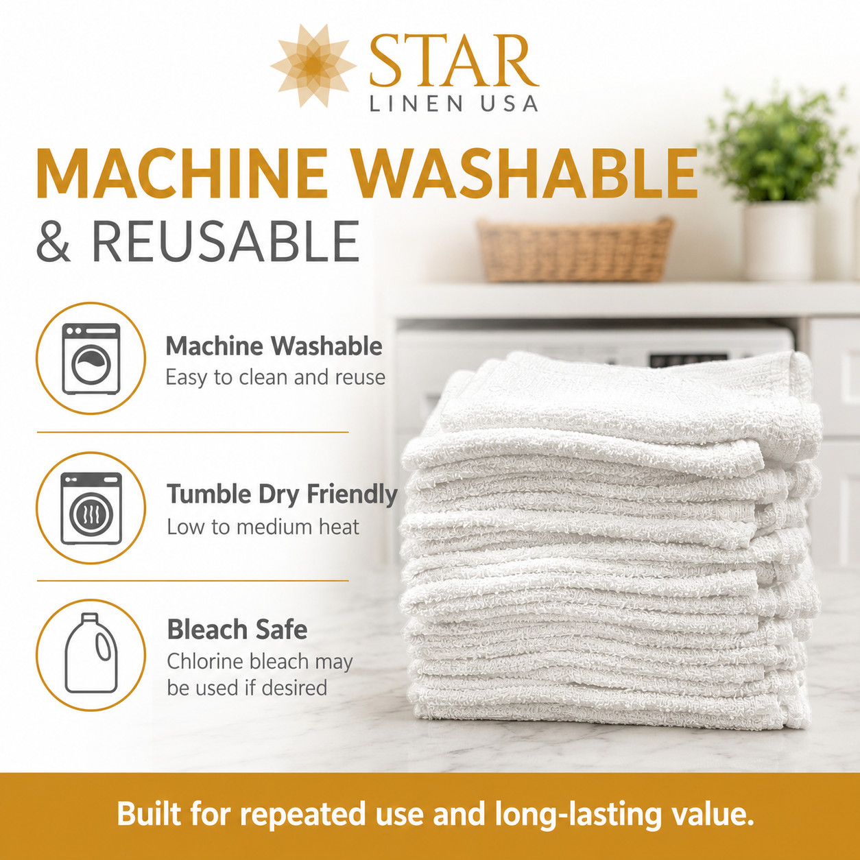 1 Dozen – 12×12 White Value Washcloths Rags Bath/Craft/Kitchen/Garage/Face/Paint