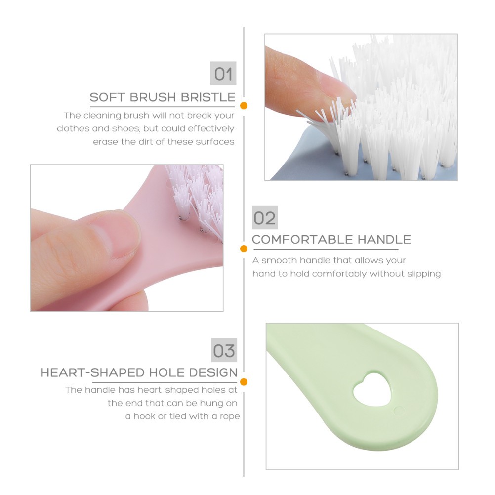 3Pcs Durable PP Cleaning Brushes Home Laundry Tool with Bristles Assorted Colors
