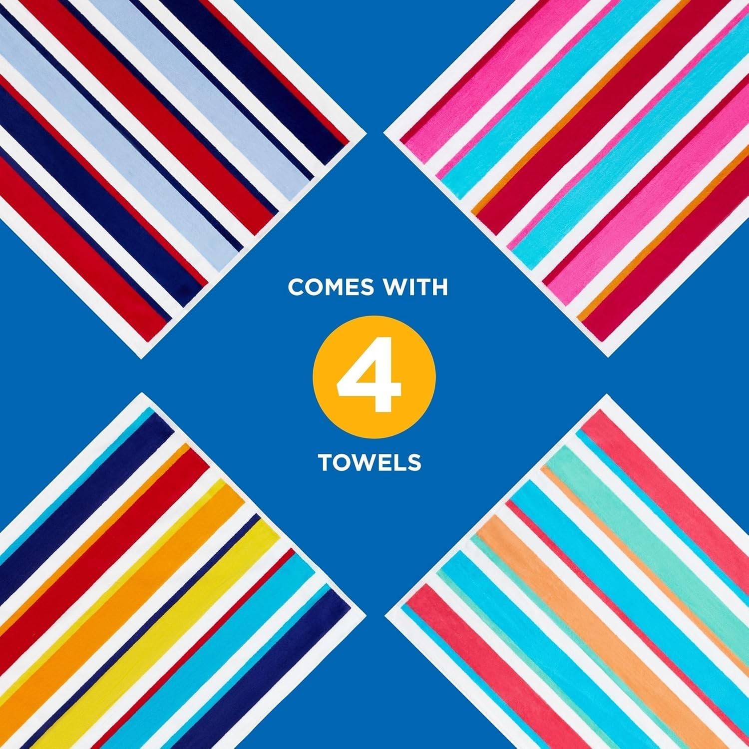 Ben Kaufman Joey Velour Colored Classic Multi-Color Stripe Beach & Pool Towel –
