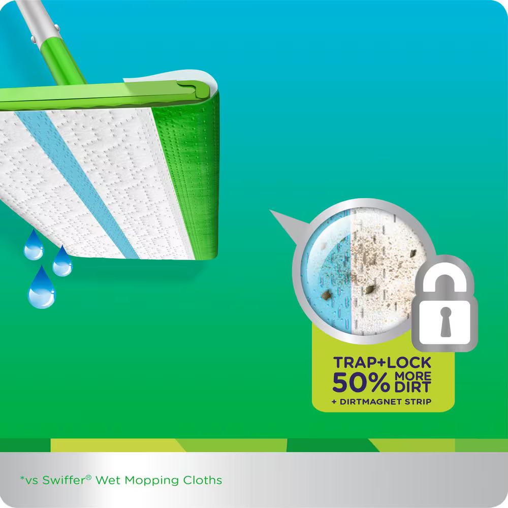 Swiffer Sweeper 2-in-1, Dry and Wet, Floor Cleaner Includes 1 Mop + 10 Refills