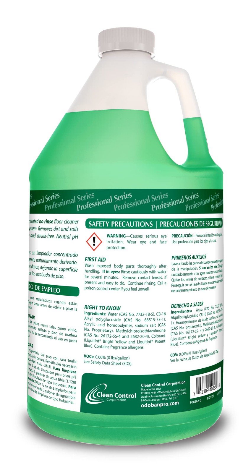 Odoban Professional Series Neutral Ph No Rinse Floor Cleaner Concentrate Made