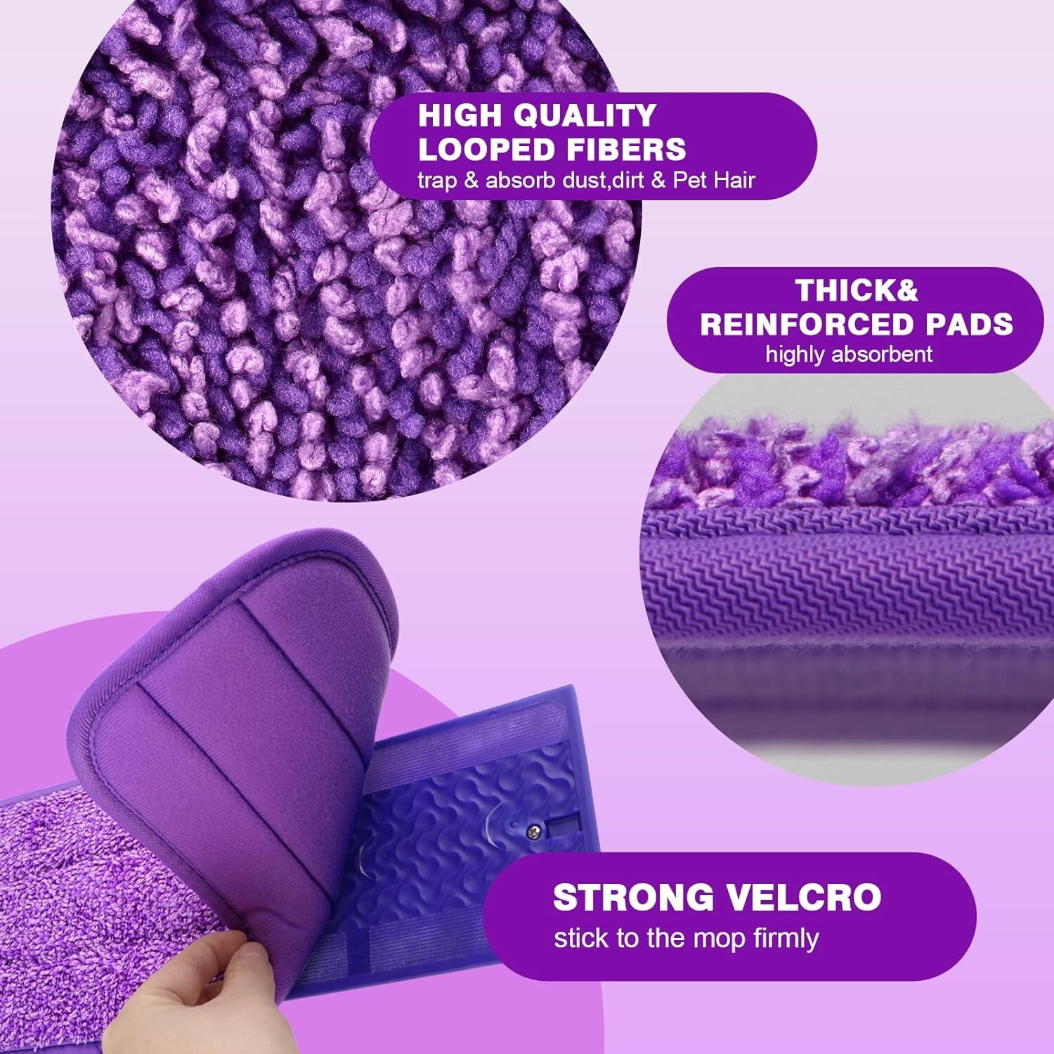 HOMEXCEL Reusable Microfiber Mop Pads for Swiffer PowerMop, Power Mop Pads Refil
