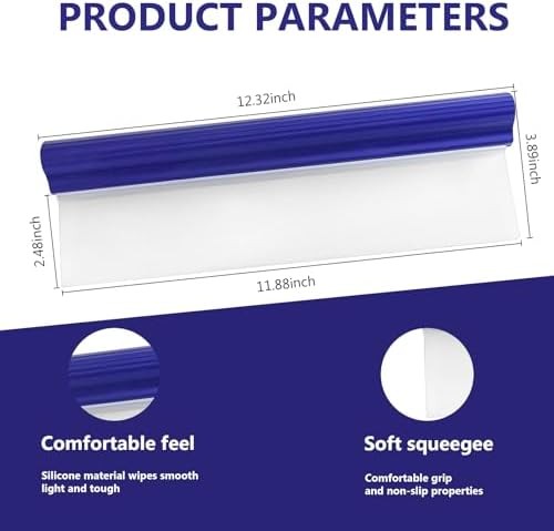 Professional Automotive Wiper Blade Squeegee, 12 inch 3-Layer Silicone Water Bla