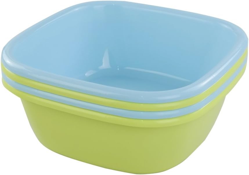 8 Quart Plastic Small Wash Basins, 4-Pack