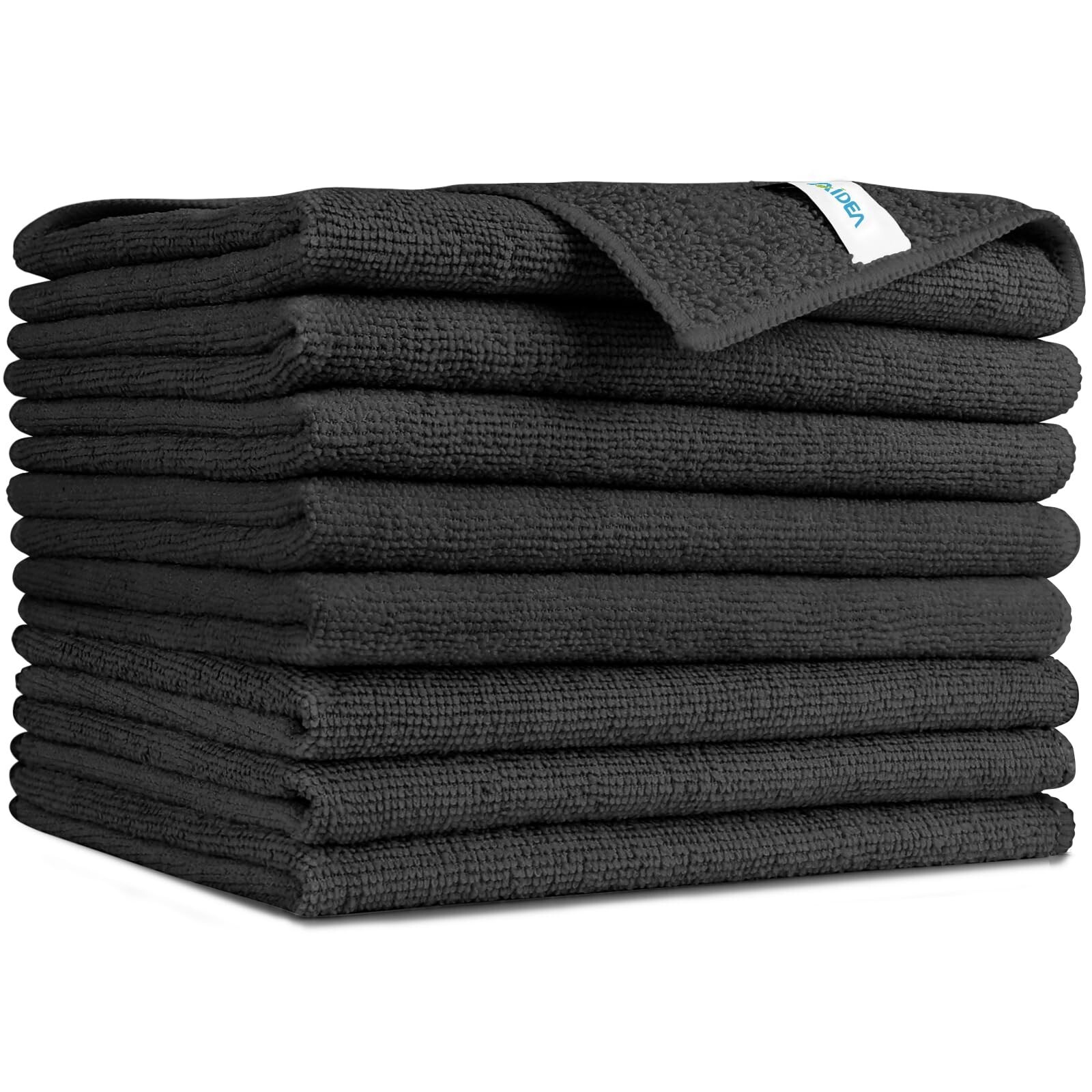 AIDEA Black Microfiber Cleaning Cloths-8PK, Soft Absorbent Microfiber Towels…
