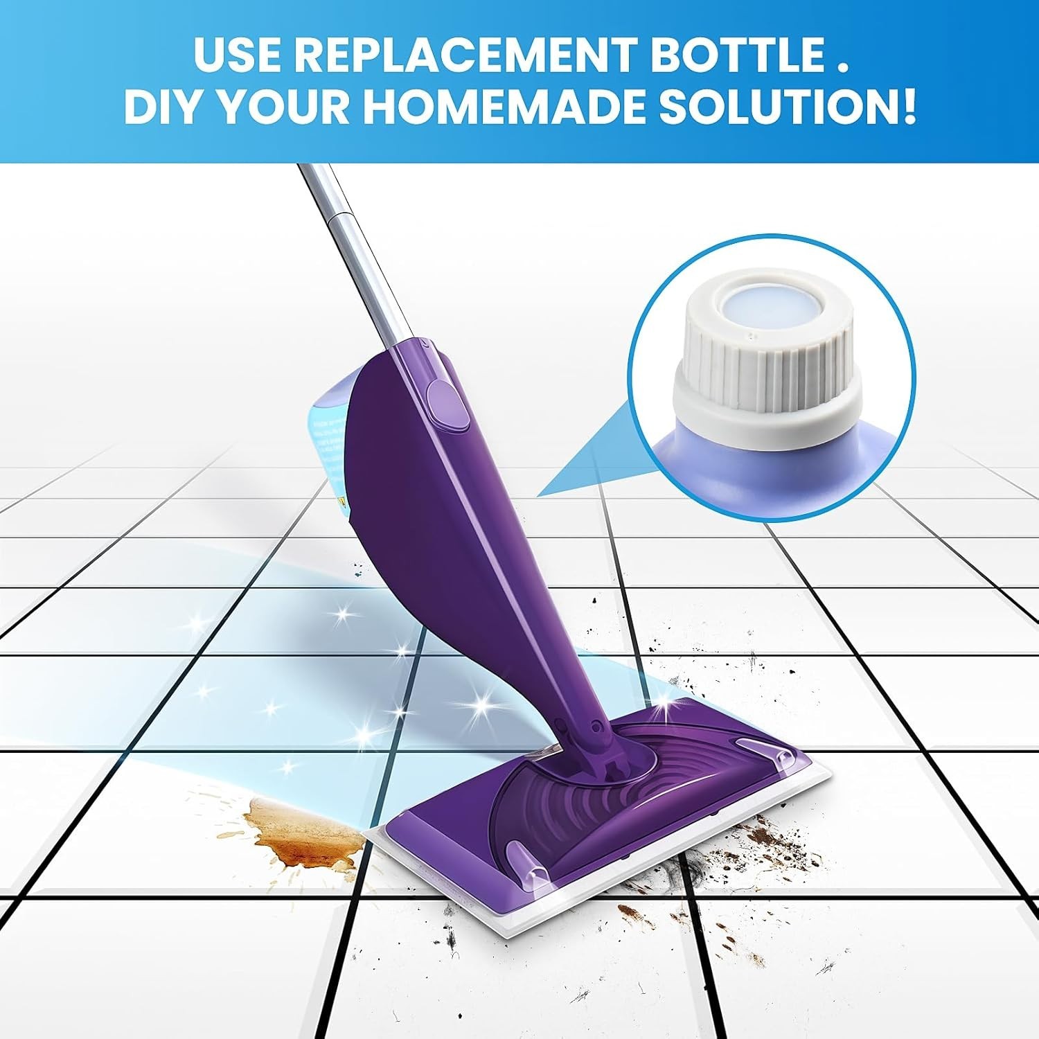 500ml Refillable Bottles for Swiffer WetJet – 2 Pack, Durable & Cost-Effective