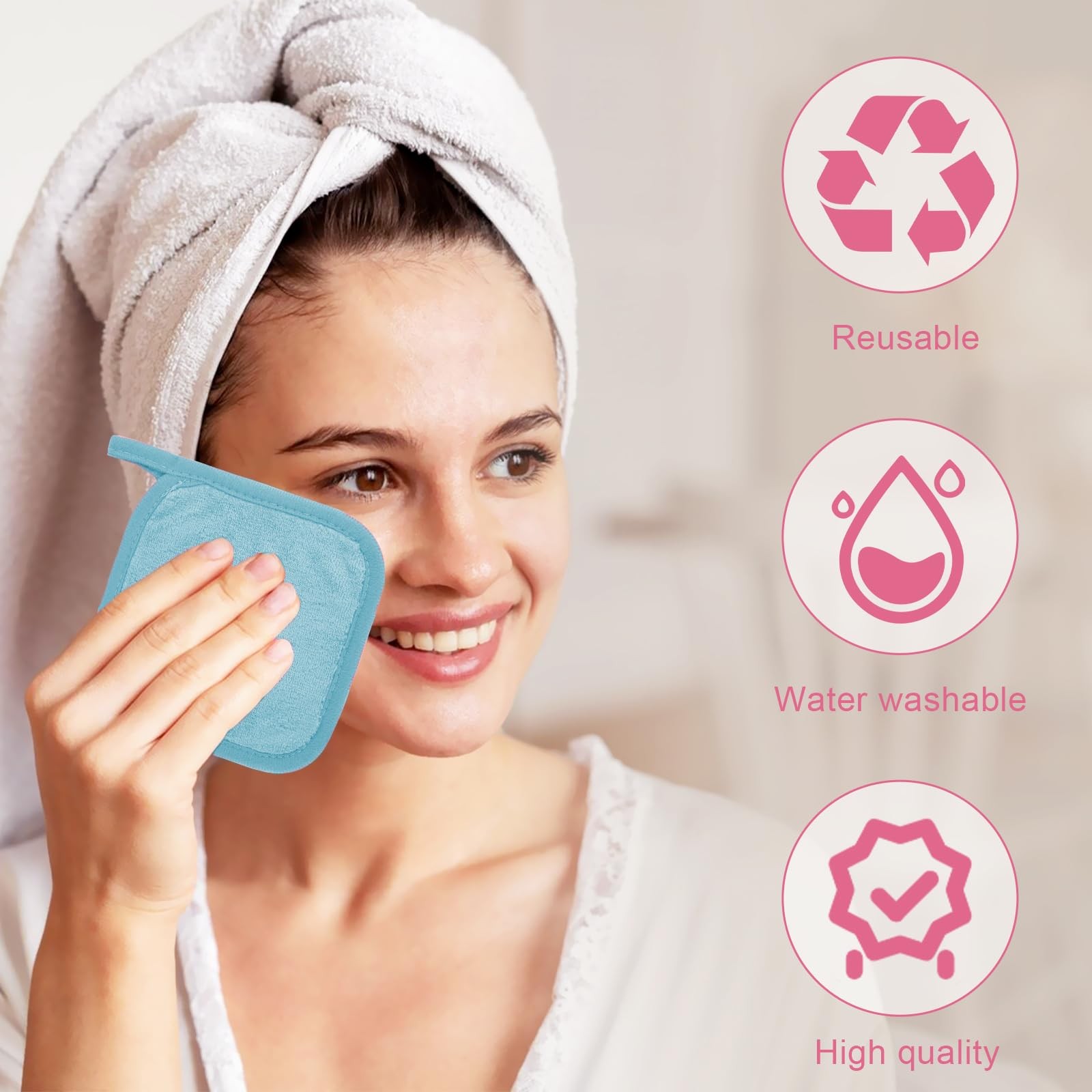Puomue Makeup Remover Cloth 12 Pack, Ultra 1 Count (Pack of 12), Multicolor