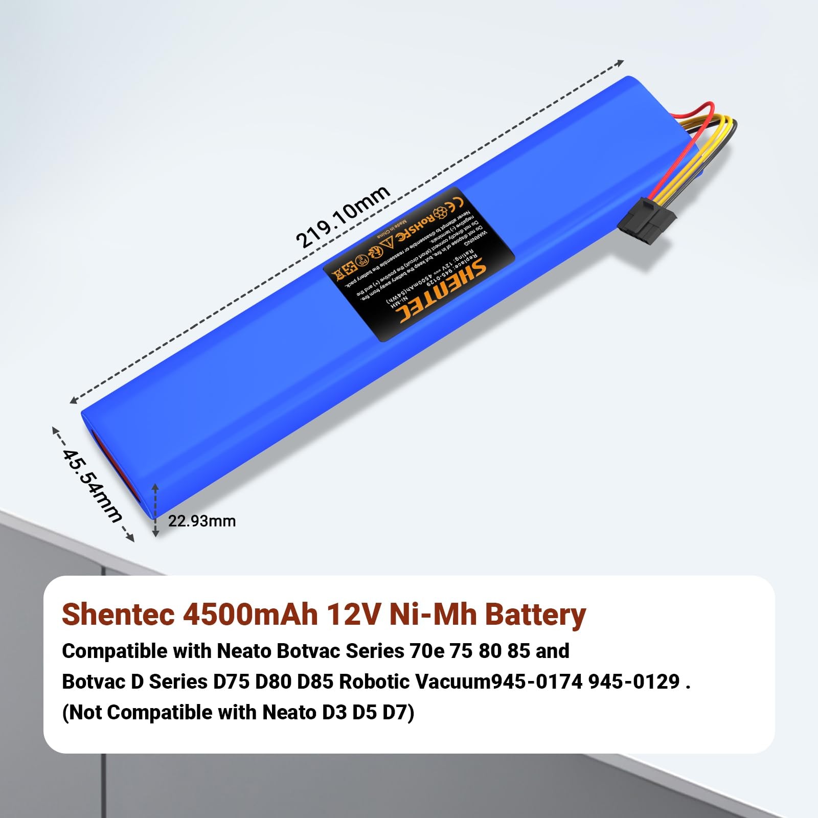 Shentec 4.5Ah 12V Ni-Mh Battery Compatible with Neato Botvac Series 70e 75…