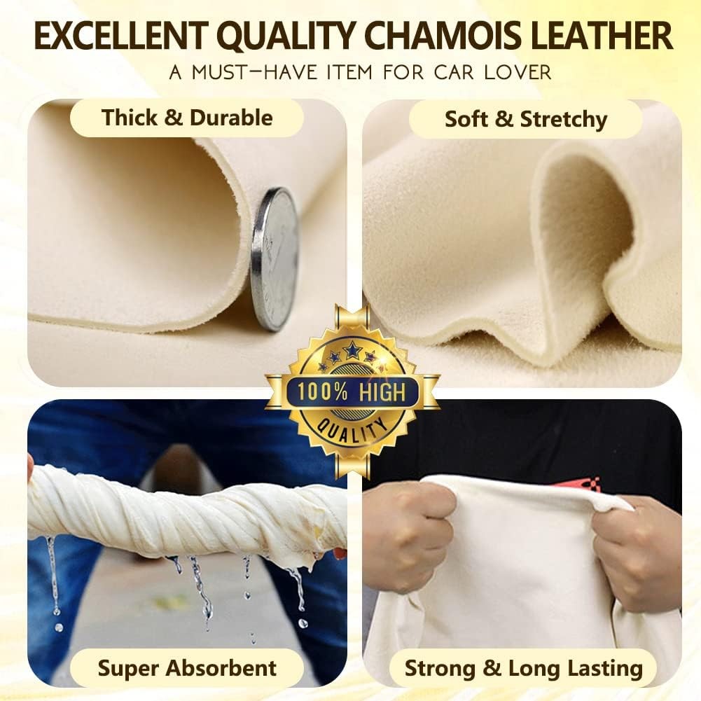 Chamois Cloth For Car Wash Drying Towel Real Leather Shammy Towel Lint Free