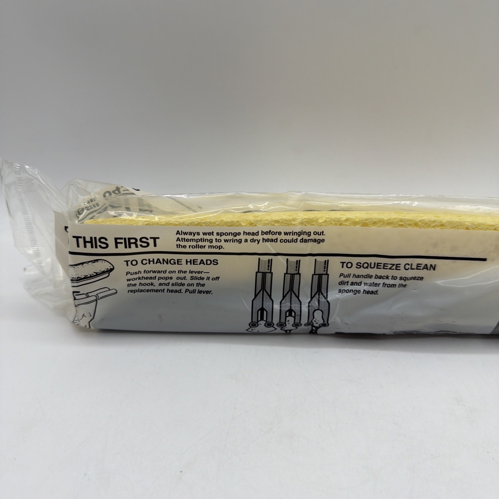 Rubbermaid Brute 6436 Steel Roller Sponge Mop Head Refill Cellulose Sponge 4 PK