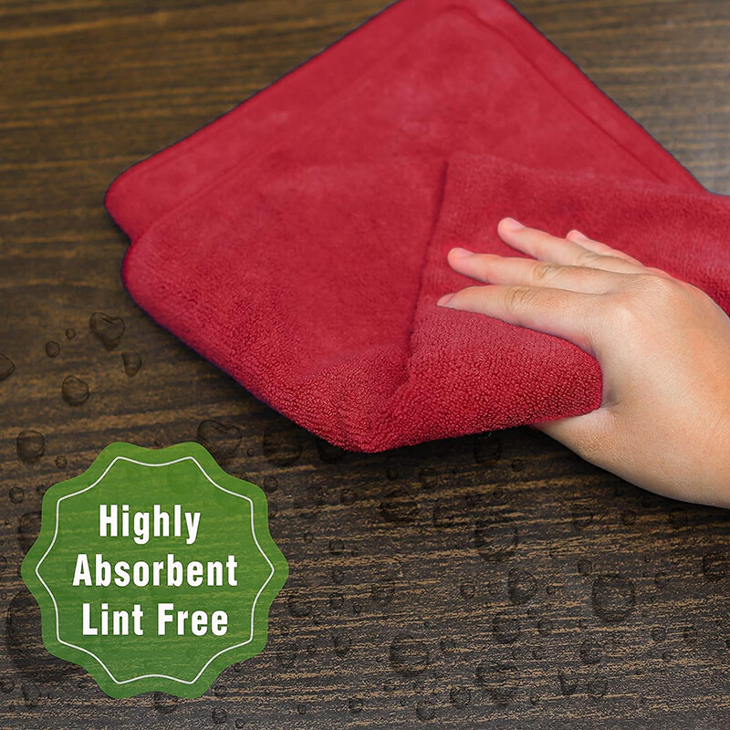 24 Pcs Microfiber Cleaning Cloth Rag Car Polishing Detailing 16×16” 380 GSM