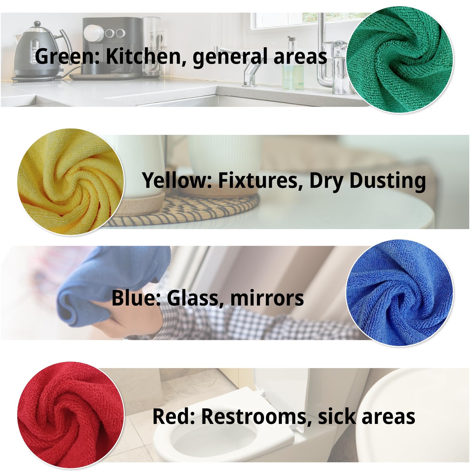 Premium Microfiber Cleaning Cloth 16″x16″ – Reusable, Washable, Non-Scratch, …