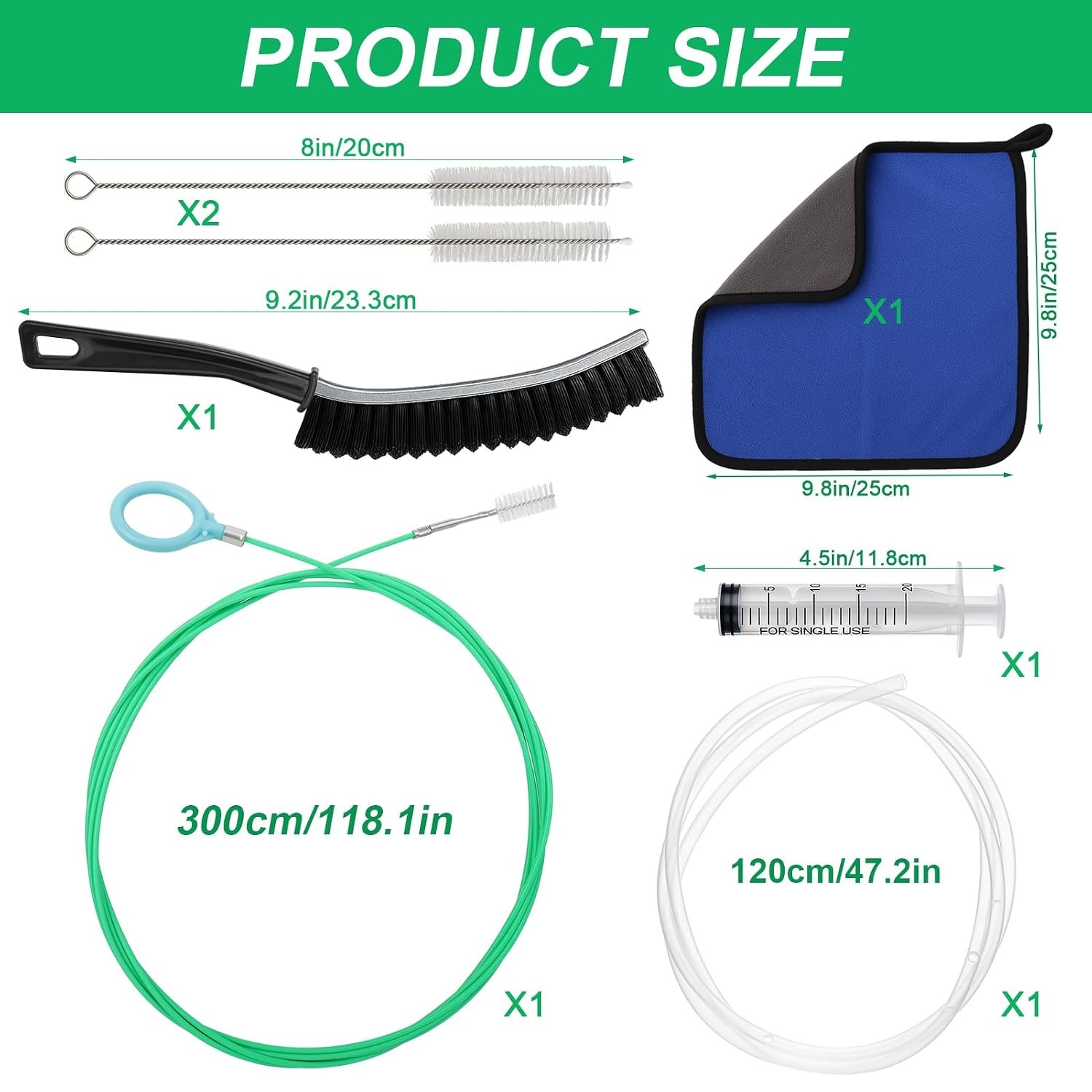 Car Sunroof Drain Cleaning Tool Kit, Multicolor, 7 Pc, 118in Flexible Auto