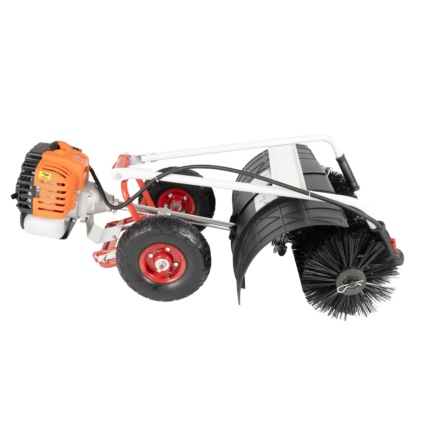 Walk Behind 52cc Power Broom Snow Driveway Sweeper Cleaner Artificial Grass USA~