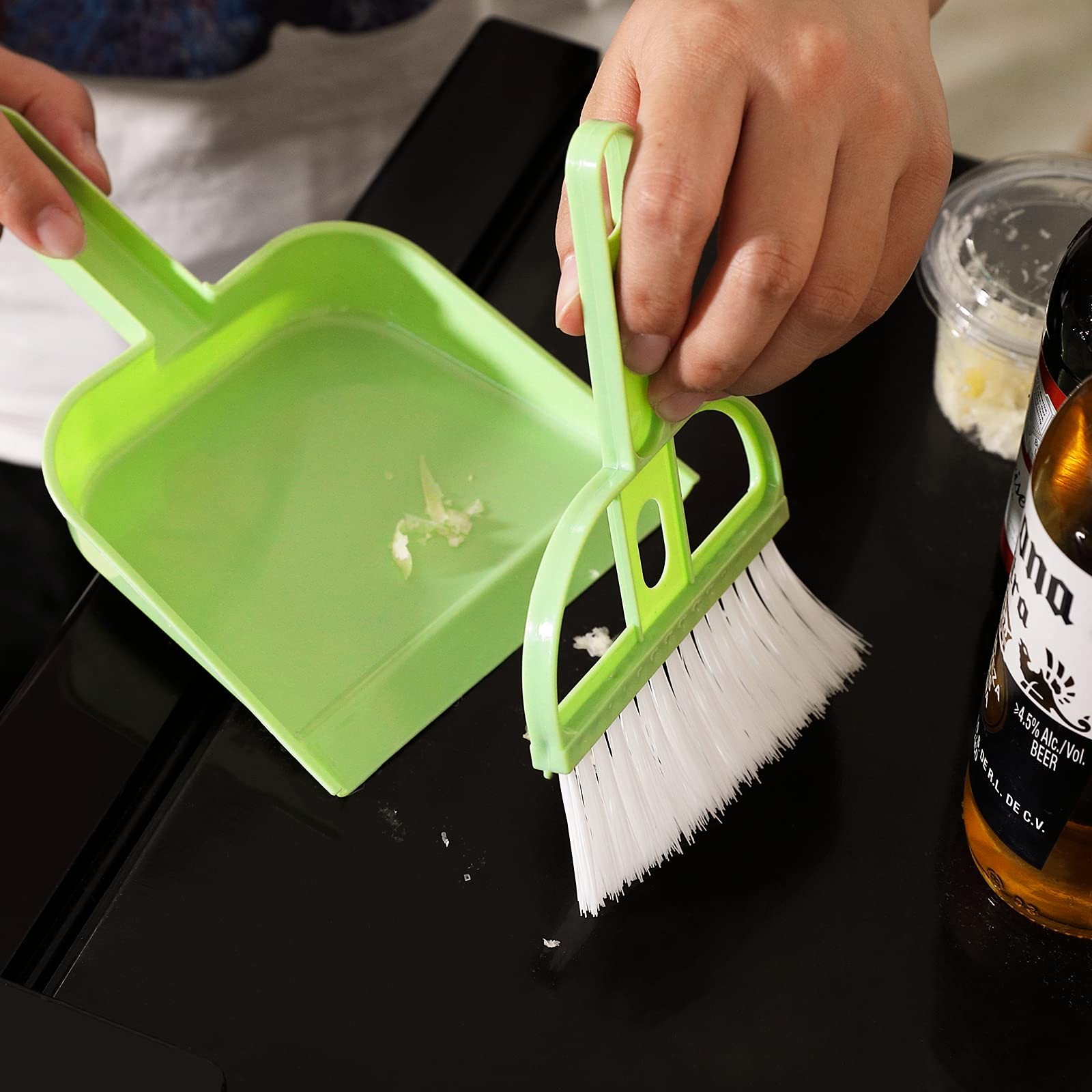 Lamoutor 3 Pack Mini Hand Broom and Dustpan Set Small Dust Pans with Brush Se…