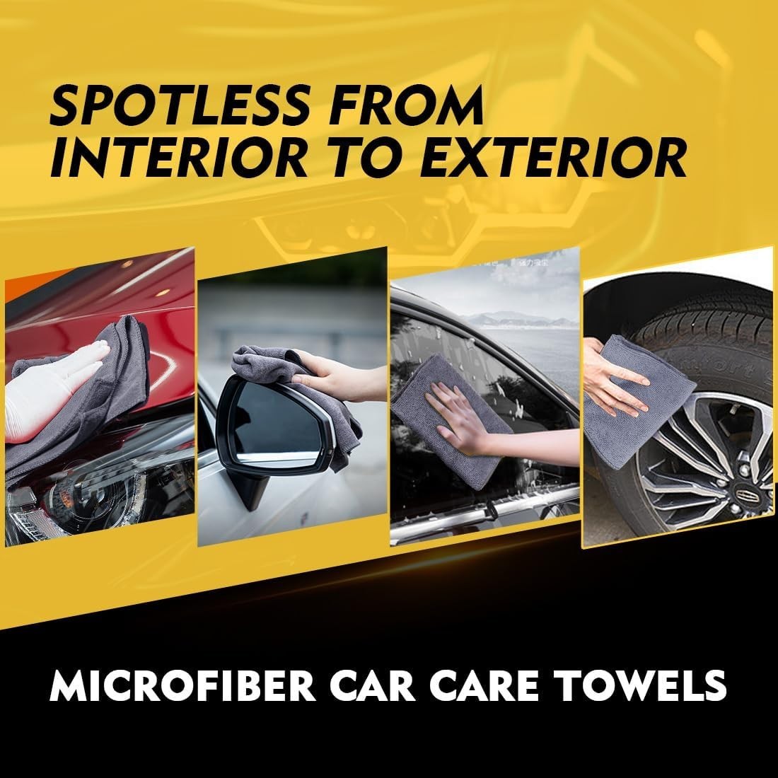 Microfiber Cleaning Cloth Rag Car Polishing No Scratch Detailing 16×16” 12 Pack