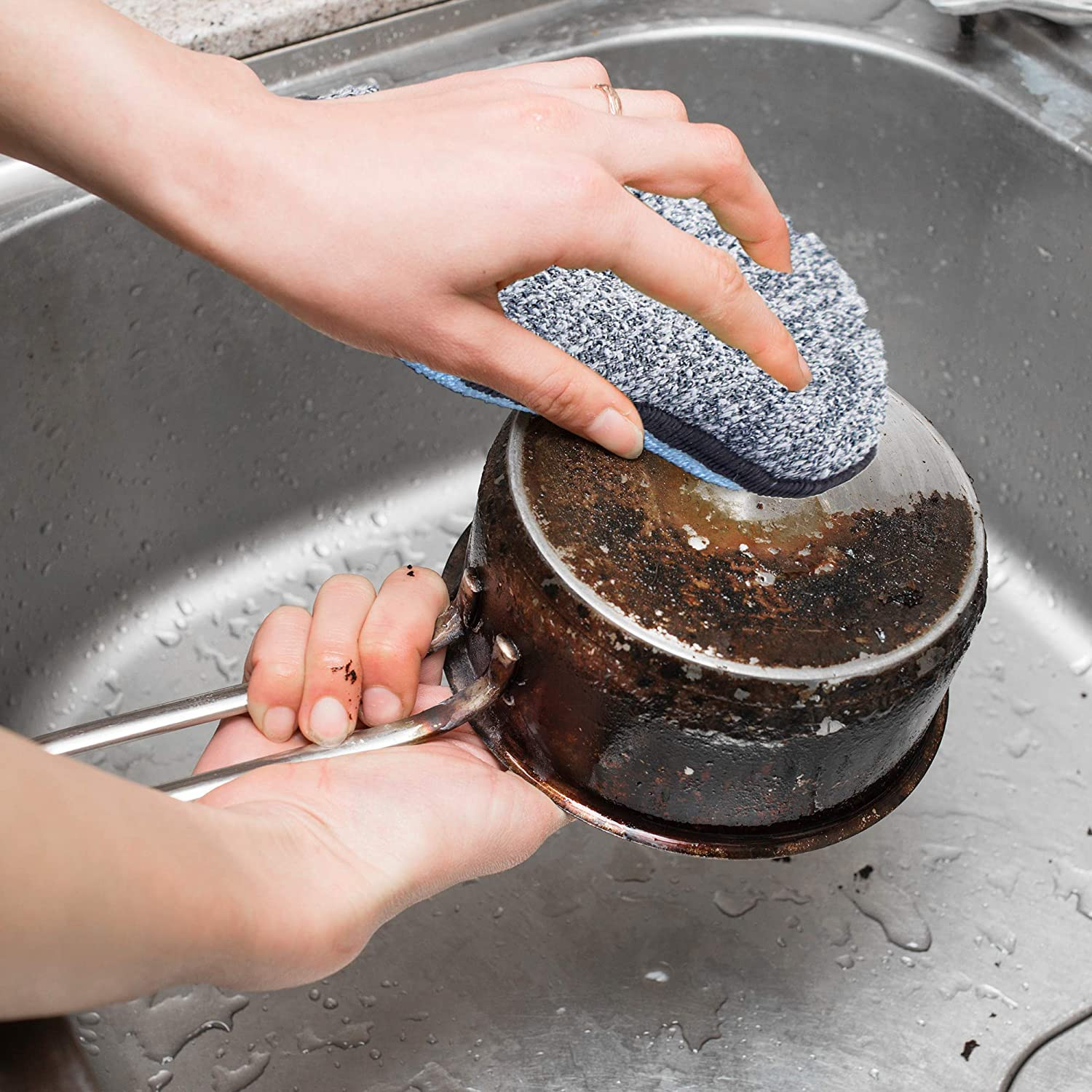 Multi-Purpose Sponges Kitchen by – Non-Scratch Microfiber Sponges for Cleaning,