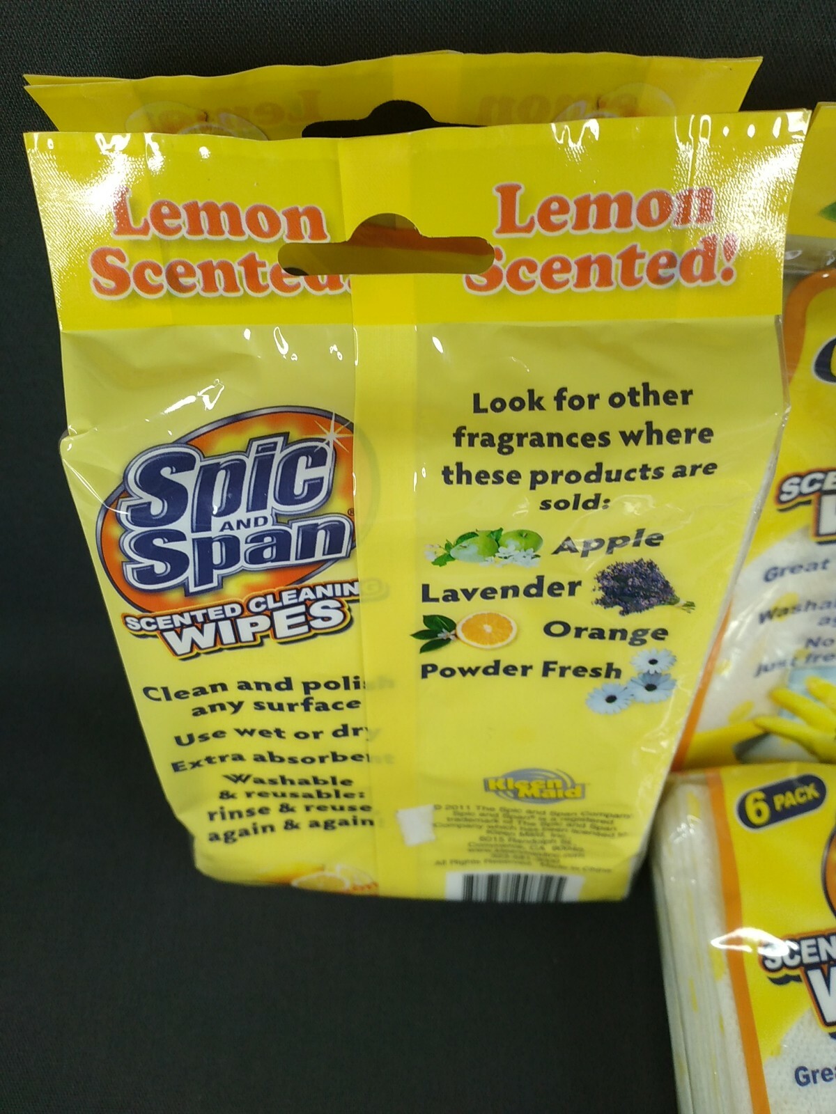 4 Spic And Span Scented Lemon Cleaning Towels Packs of 6 New Sealed 24 Total