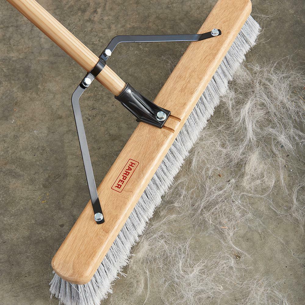 Harper Push Broom Smooth-Surface Hardwood/Steel Handle Soft Bristle 24 in. Width