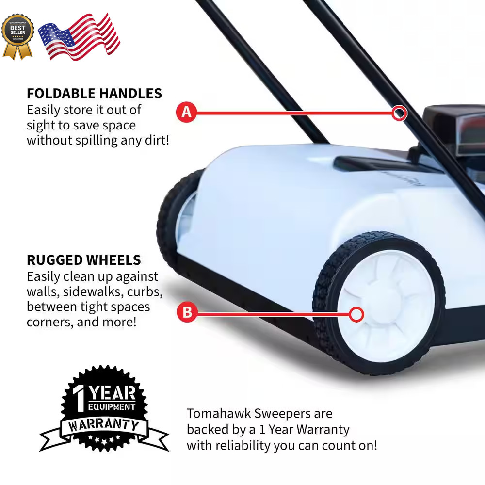 22 in. W Battery Powered Electric Floor Sweeper with Double Brush System