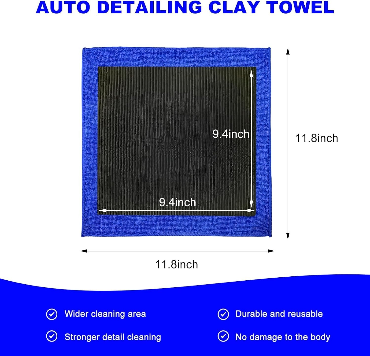 Fine Grade Clay Towel 12″x12″ – Enhance Paint Gloss with Scratch-Free Design