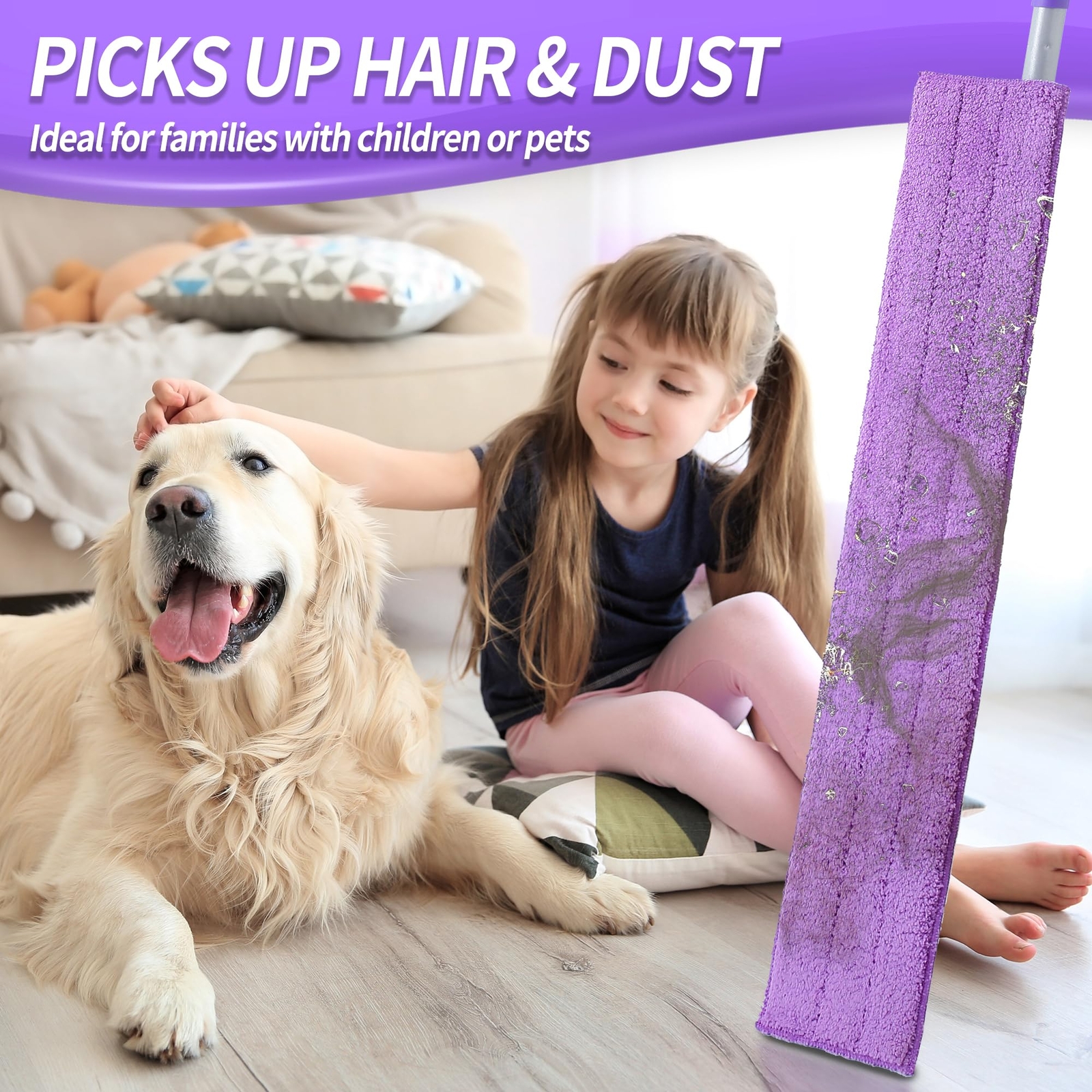 24″ Microfiber Mop For Floor Cleaning Dry And Wet Floor Mop For Hardwood Laminat