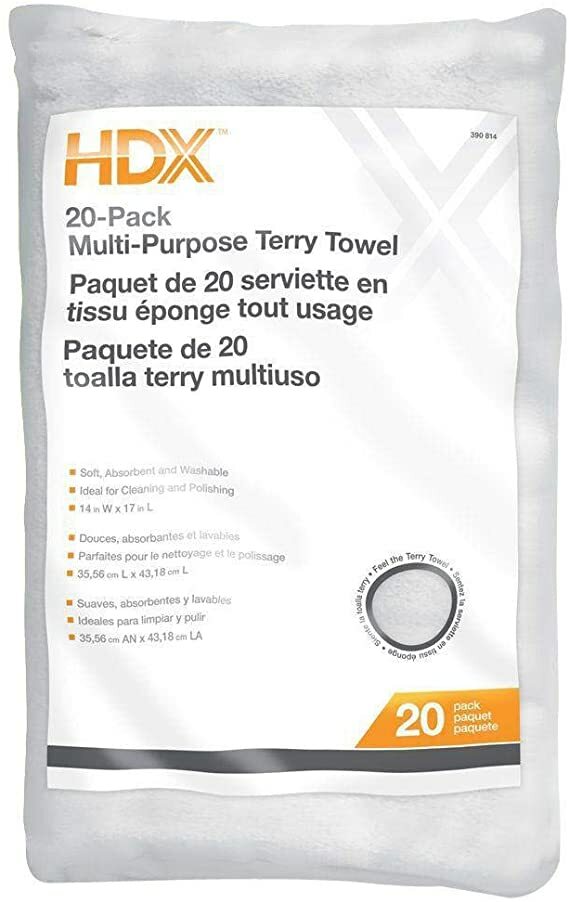 Terry Towels (20-Pack) 14 in. x 17 in. Multi-Purpose, Kitchen Towels