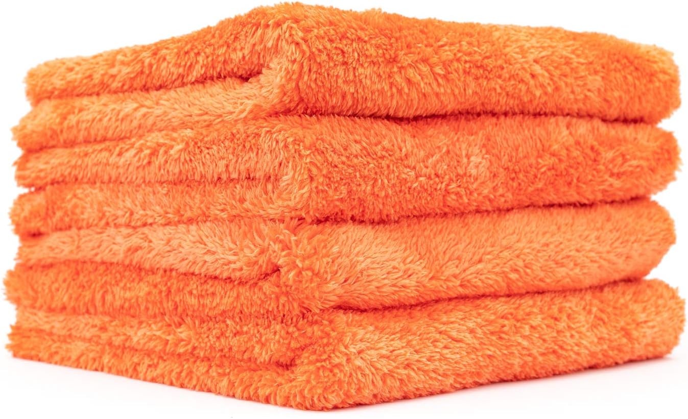 The Rag Company Eagle Edgeless 500 Microfiber Towels 4-Pack 16×16 Orange 500GSM