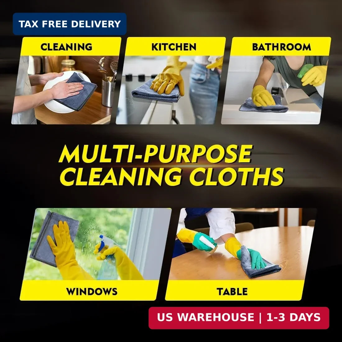 HOMEXCEL Microfiber Cleaning Cloth 12 Pack, 12.5 x 12.5 inch Microfiber Towels f