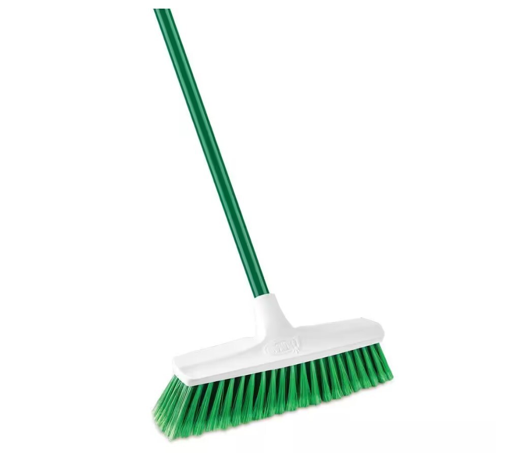 Libman 13 in. Smooth Surface Push Broom with 51 in. Steel Handle, Pack of 2