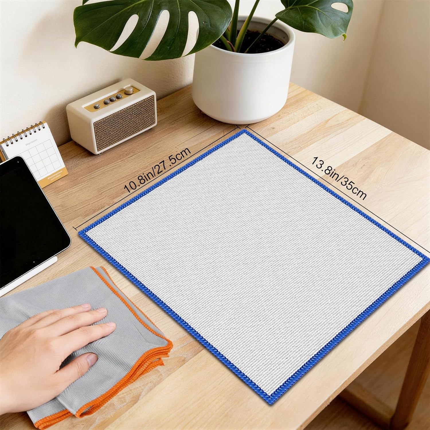 12 Pack Microfiber Glass Cleaning Cloth, 320GSM Thick Lint Glass Towels,