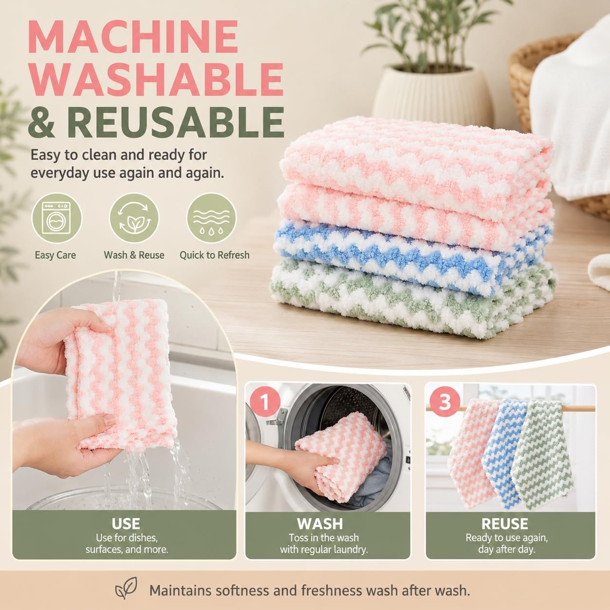 NEOWEMING 10PACK Kitchen Cleaning Cloths, 10 x 10 Inch – 10PCS, Mixcolor