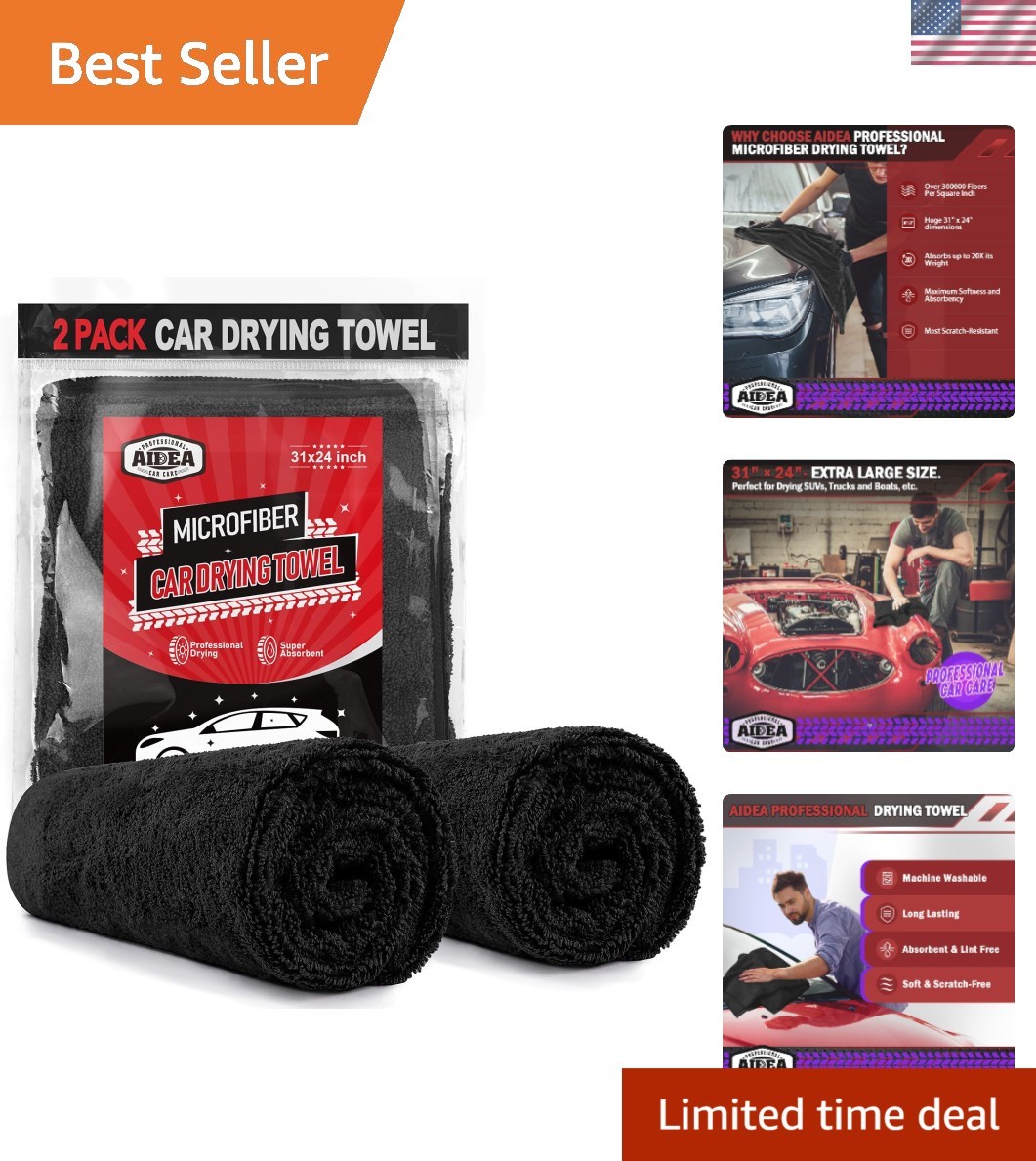 Professional-Grade Car Drying Towels 2PK – Soft, Durable, and Multi-Purpose