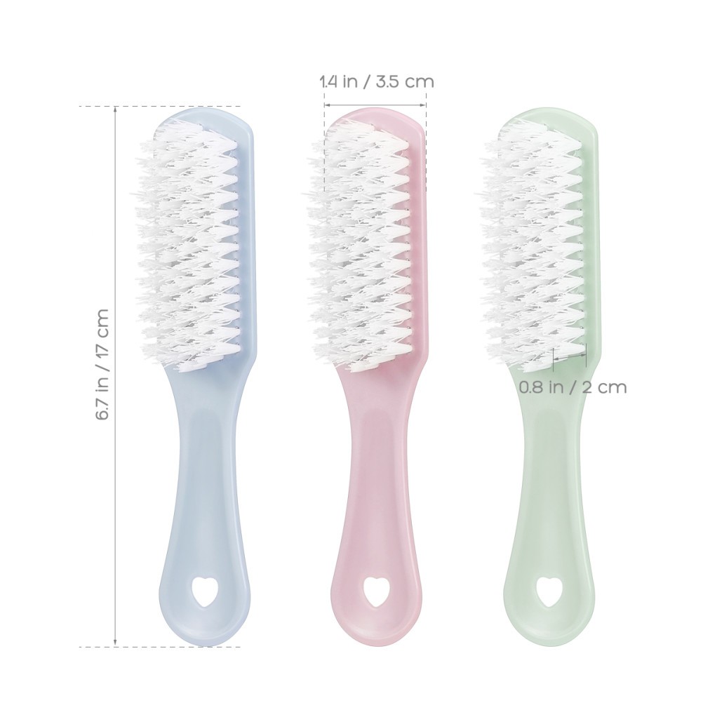 3Pcs Durable PP Cleaning Brushes Home Laundry Tool with Bristles Assorted Colors